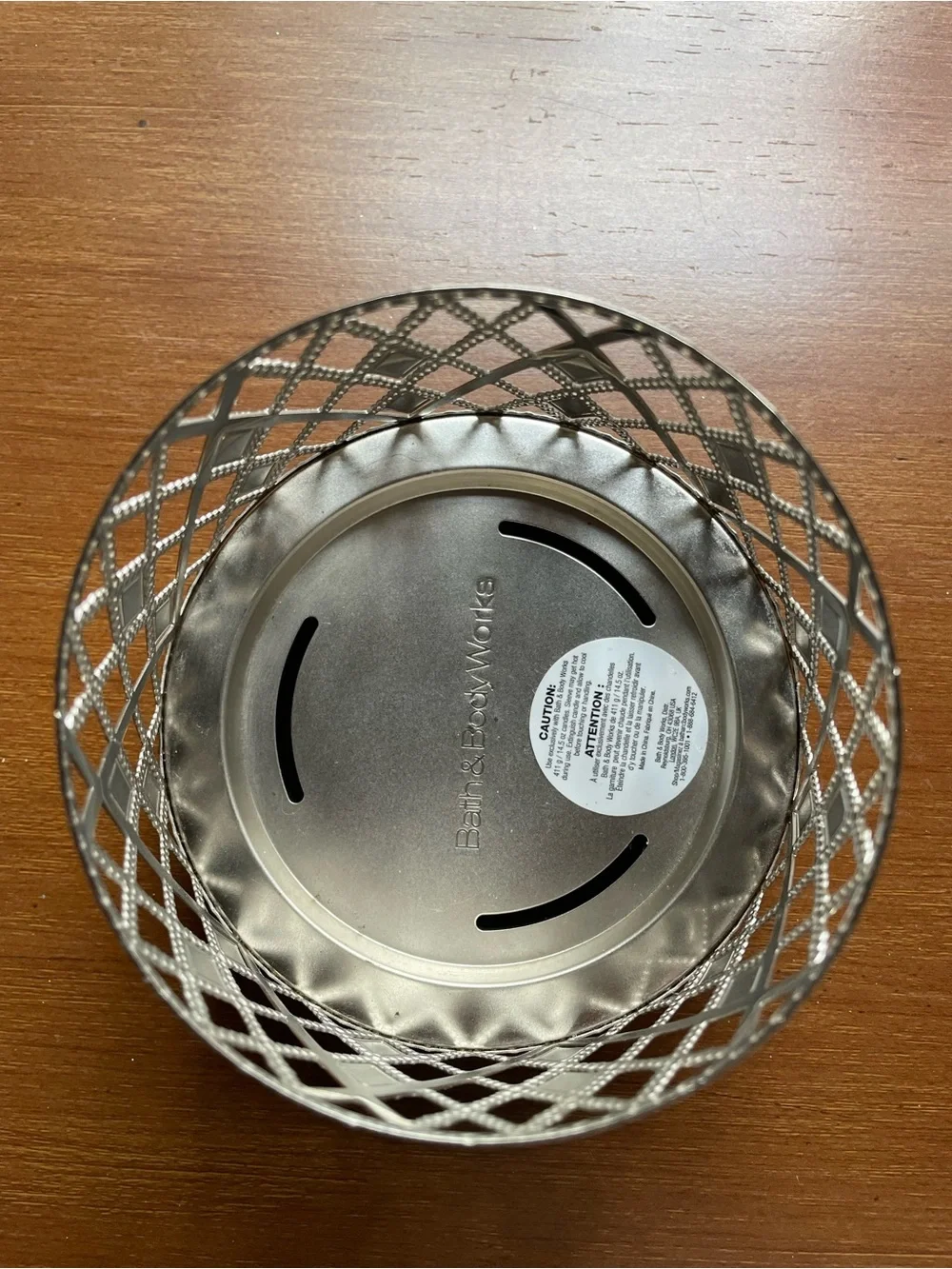 Bath and Body Works Rhinestone Glittery Lattice Argyle 3 Wick Candle Holder